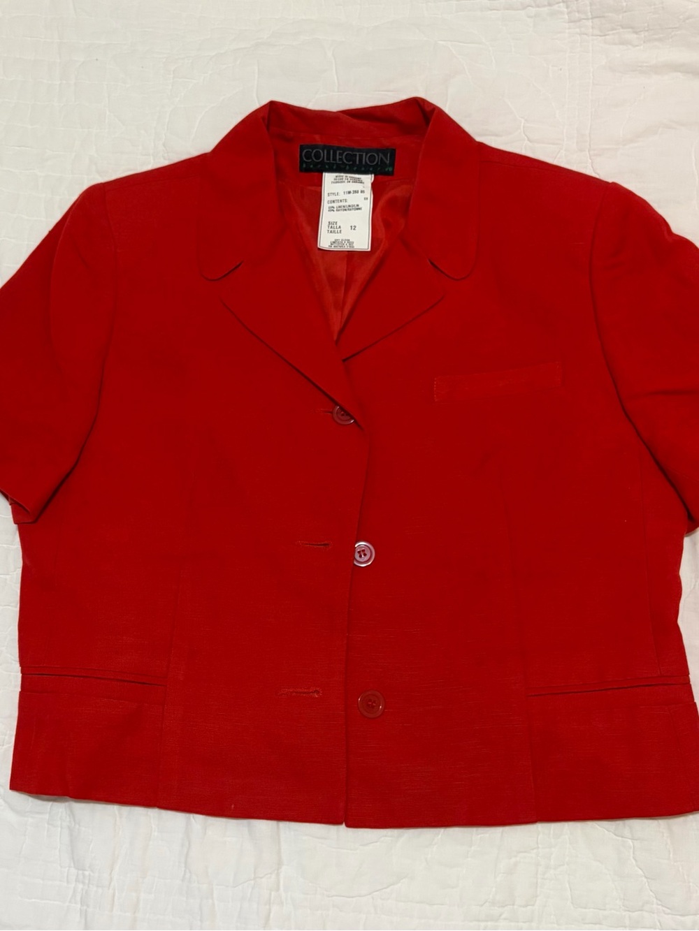 Collection B Red Short-Sleeve Blazer Jacket